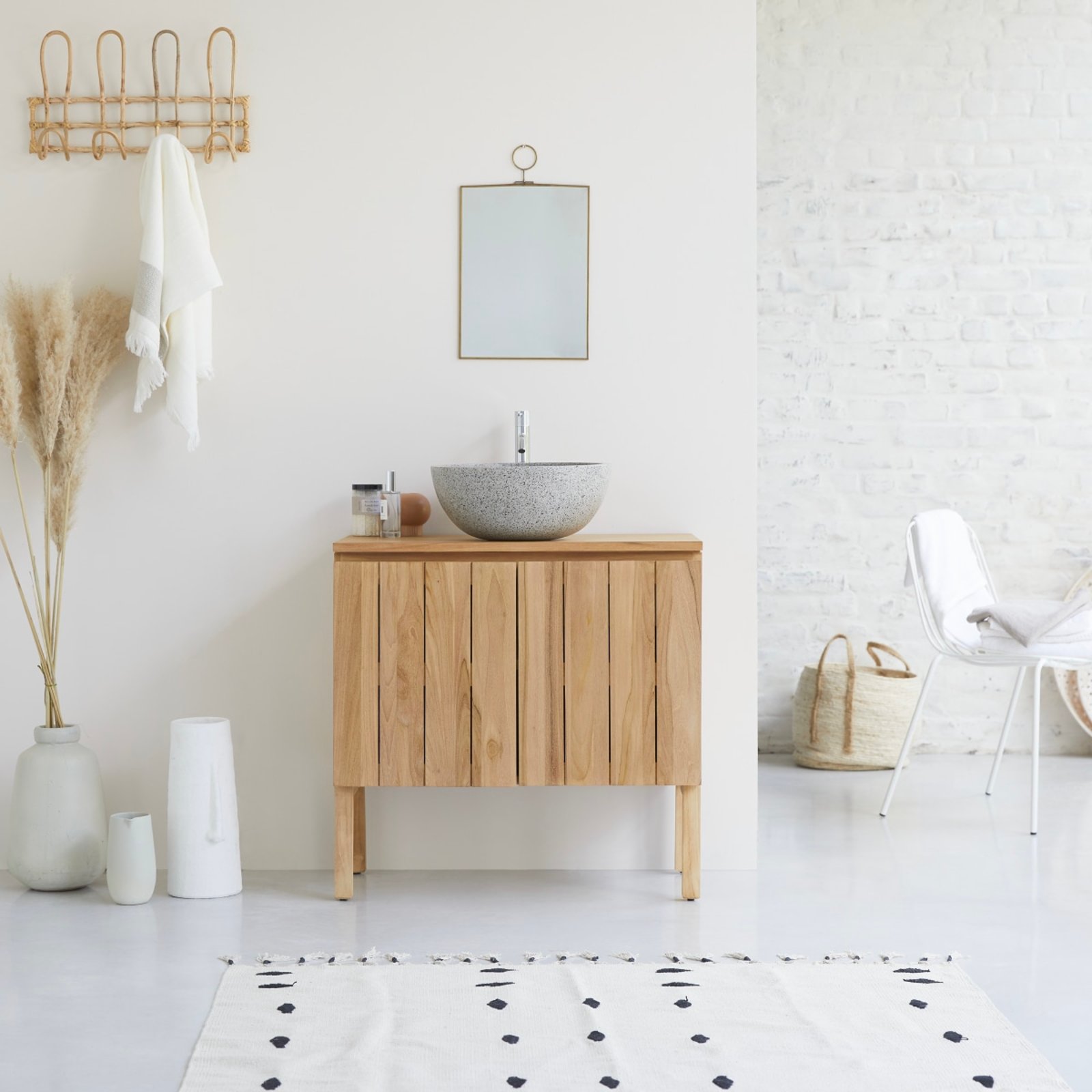 Meuble vasque Jill en situation, ambiance La Redoute
