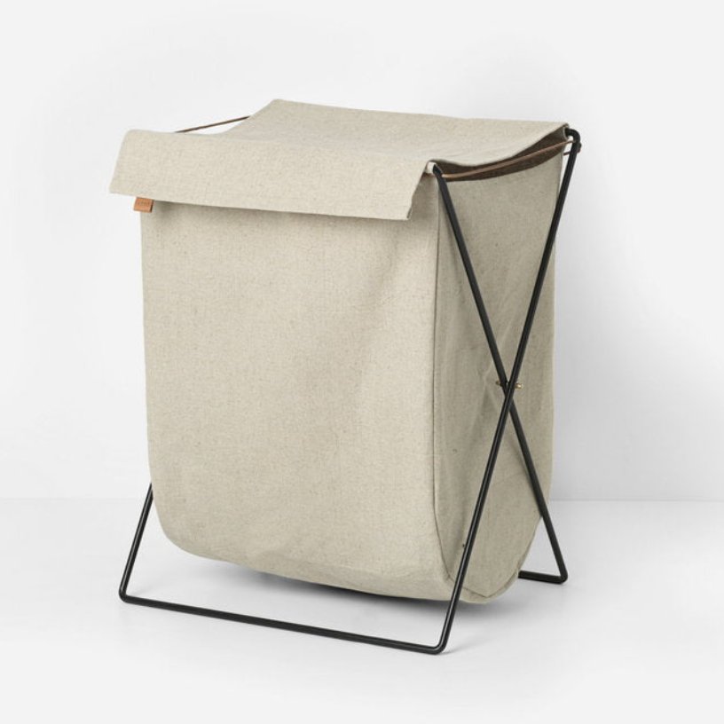 Panier à linge design Herman en coton et métal noir Ferm Living