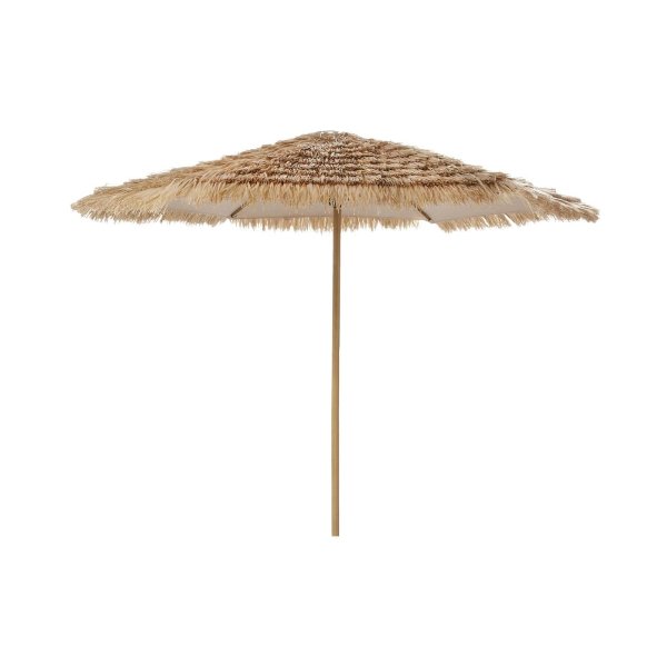 Parasol à franges façon paillote, imitation bois, Paillotte Maisons du Monde