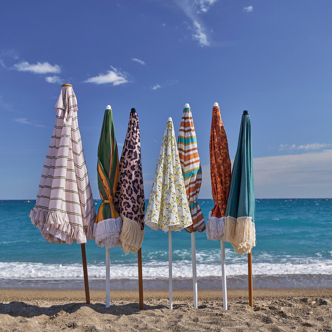 Parasol rayé Sardaigne en situation