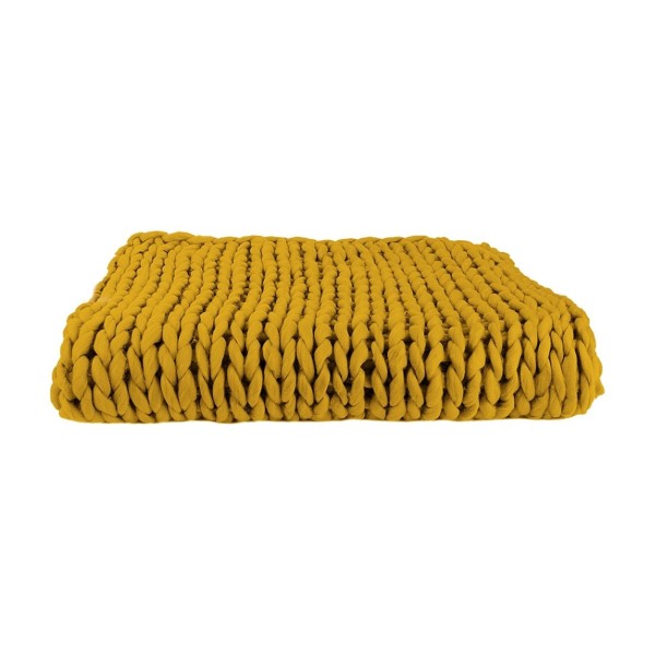 Plaid à grosse maille Chunky ocre The Home Deco Factory