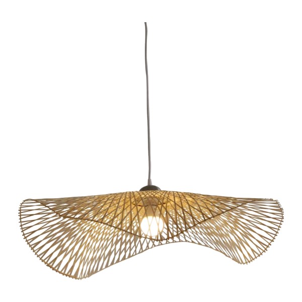 Suspension aerienne en bambou tresse Caravelle sur fond blanc