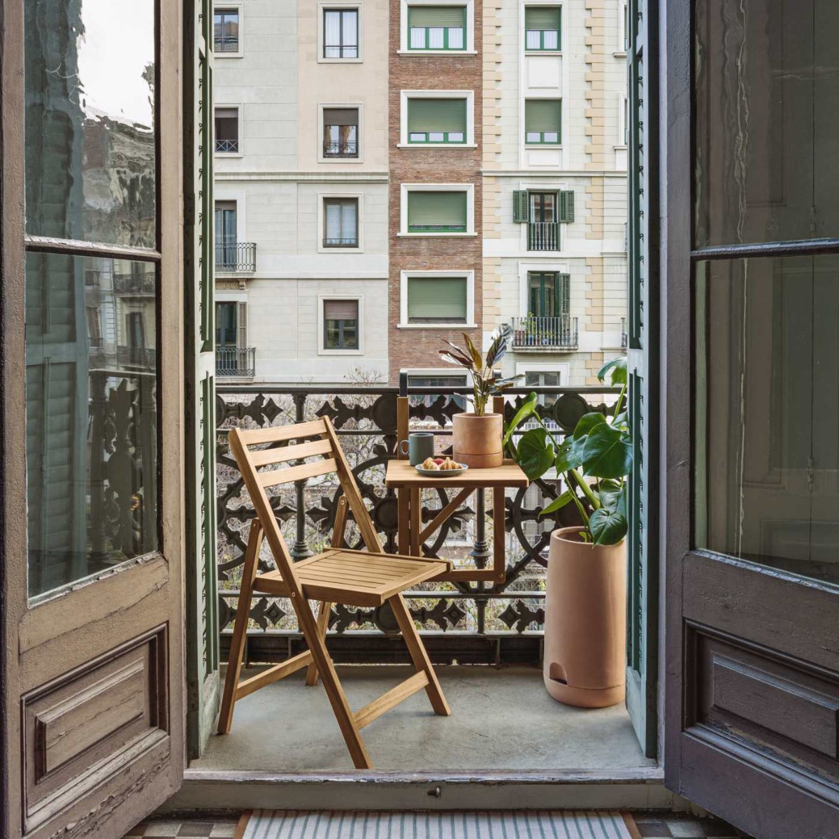 Table de balcon rabattable en bois d'acacia