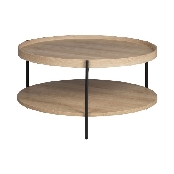 Table basse ronde KORRO bois et métal Drawer