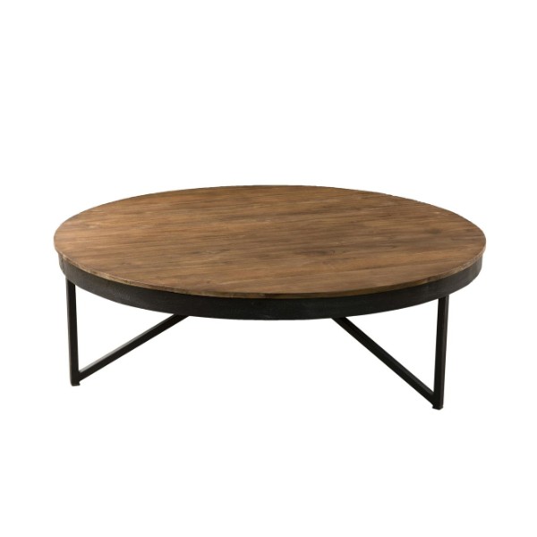 Table basse ronde SWING teck et métal La Redoute