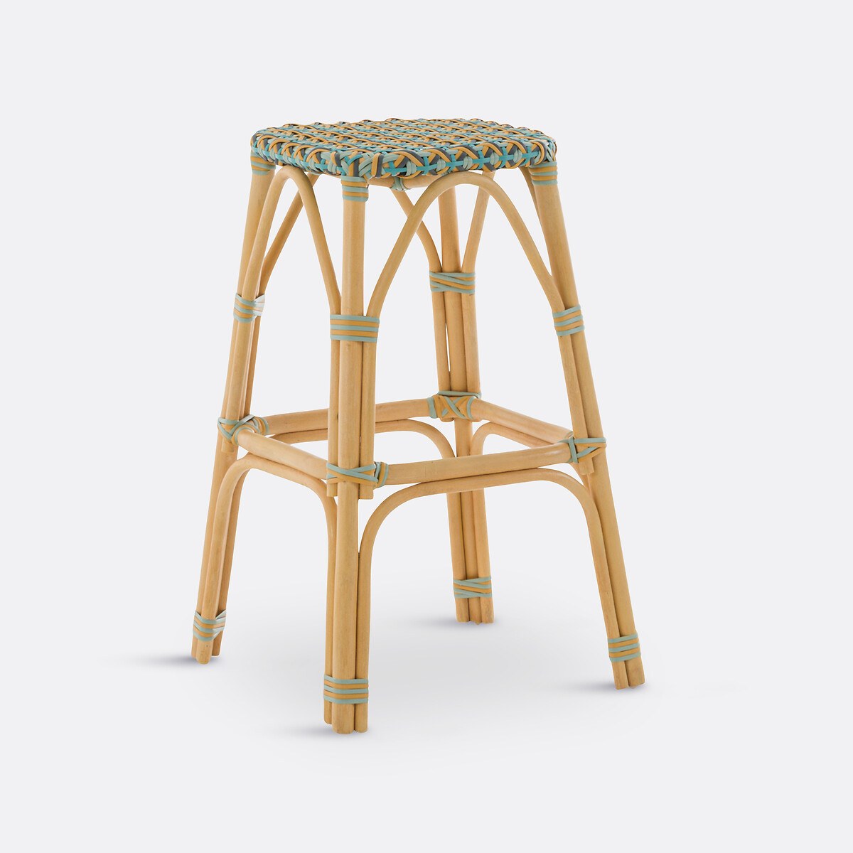 Musette, le tabouret de bar en rotin tressé coloré