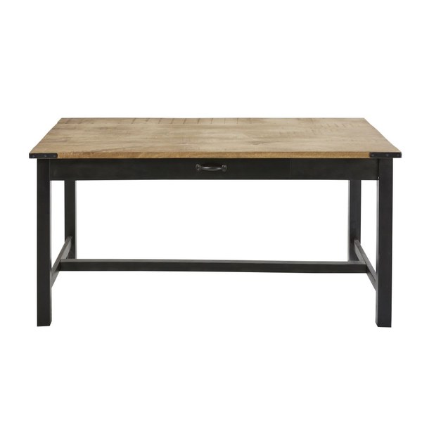 Table plateau bois manguier et pied métal Alfred