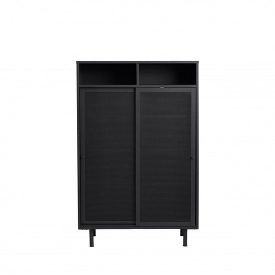 Vaisselier vitré en métal noir Kiso, Drawer