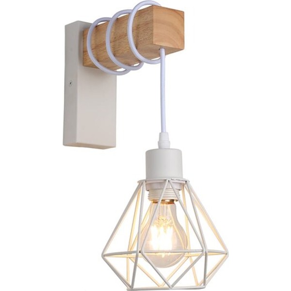 Applique cage vintage bois et blanc Maisons du Monde