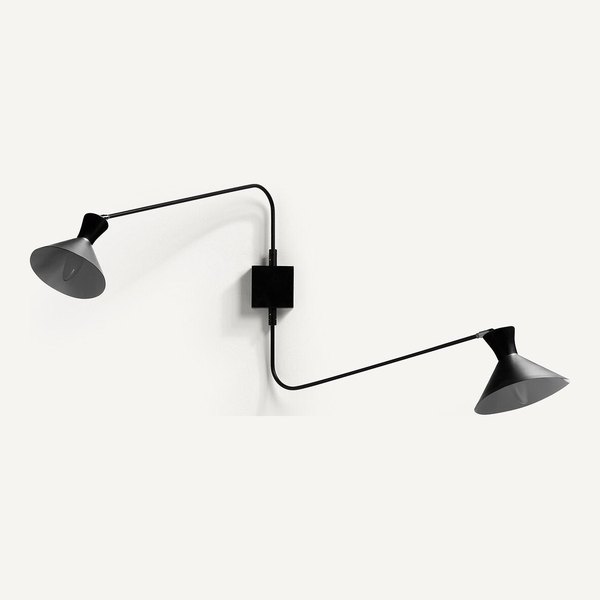 Applique murale industrielle 2 bras Voltige AM.PM noire