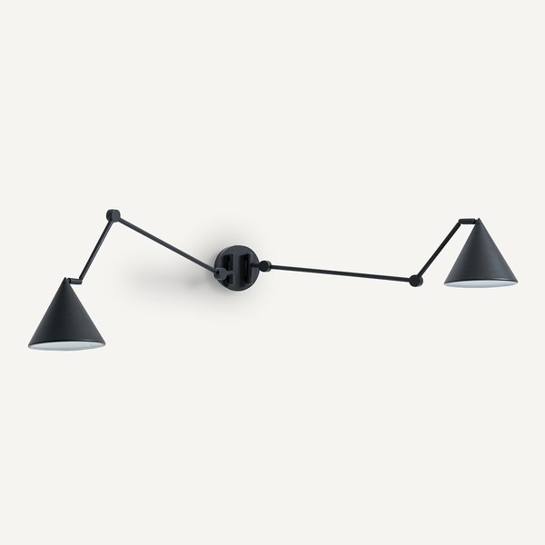 Applique murale industrielle double bras Moke AM.PM noire