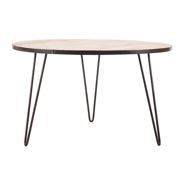Table ronde plateau bois et pied métal Atelier