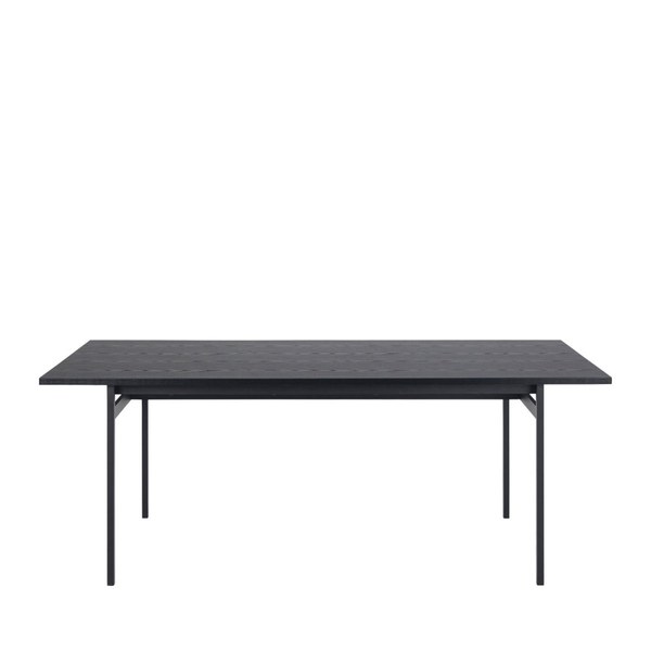 Table plateau bois et pied métal noir Batara