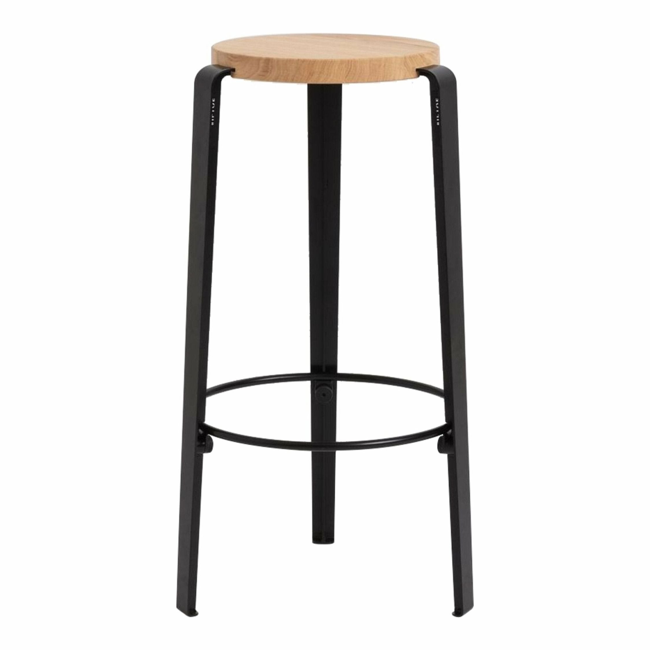 Tabouret de bar Big Lou chêne noir graphite The Cool Republic