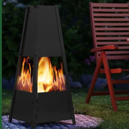 Braséro Pyramide avec flamme visible