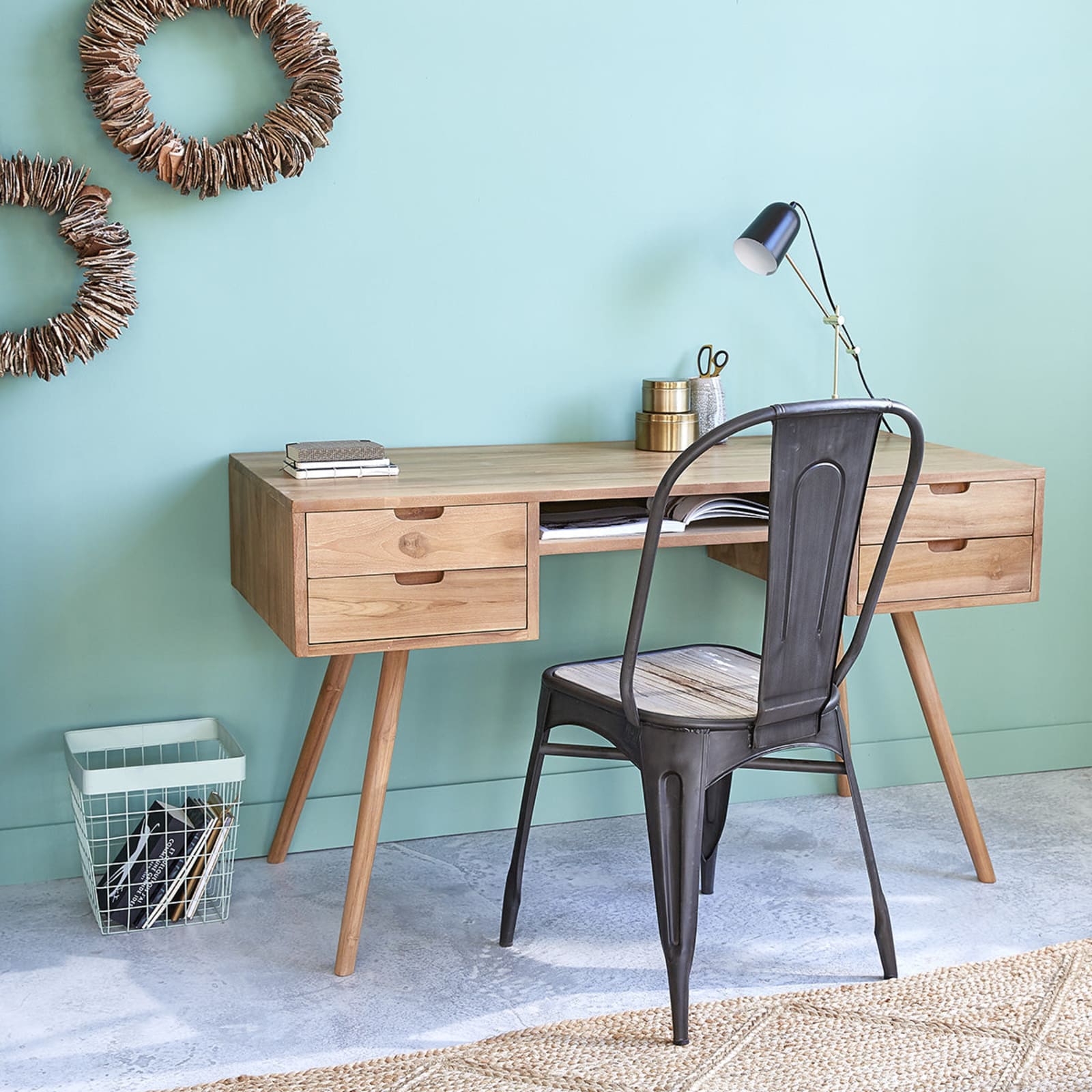 Bureau en teck Isaure