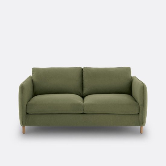 Canapé convertible design vert kaki en velours