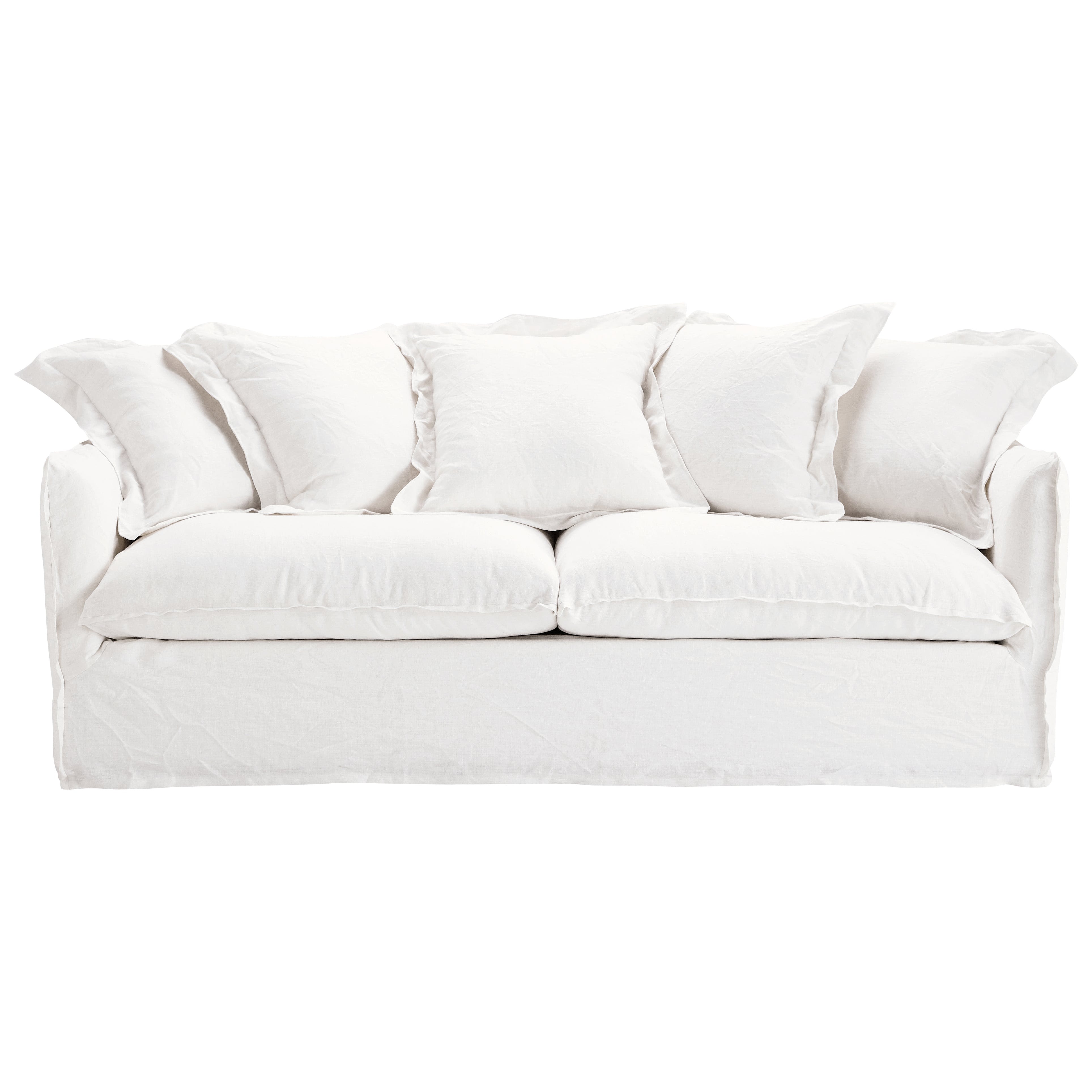 Sofa en lin lavé blanc Barcelone Maisons du Monde