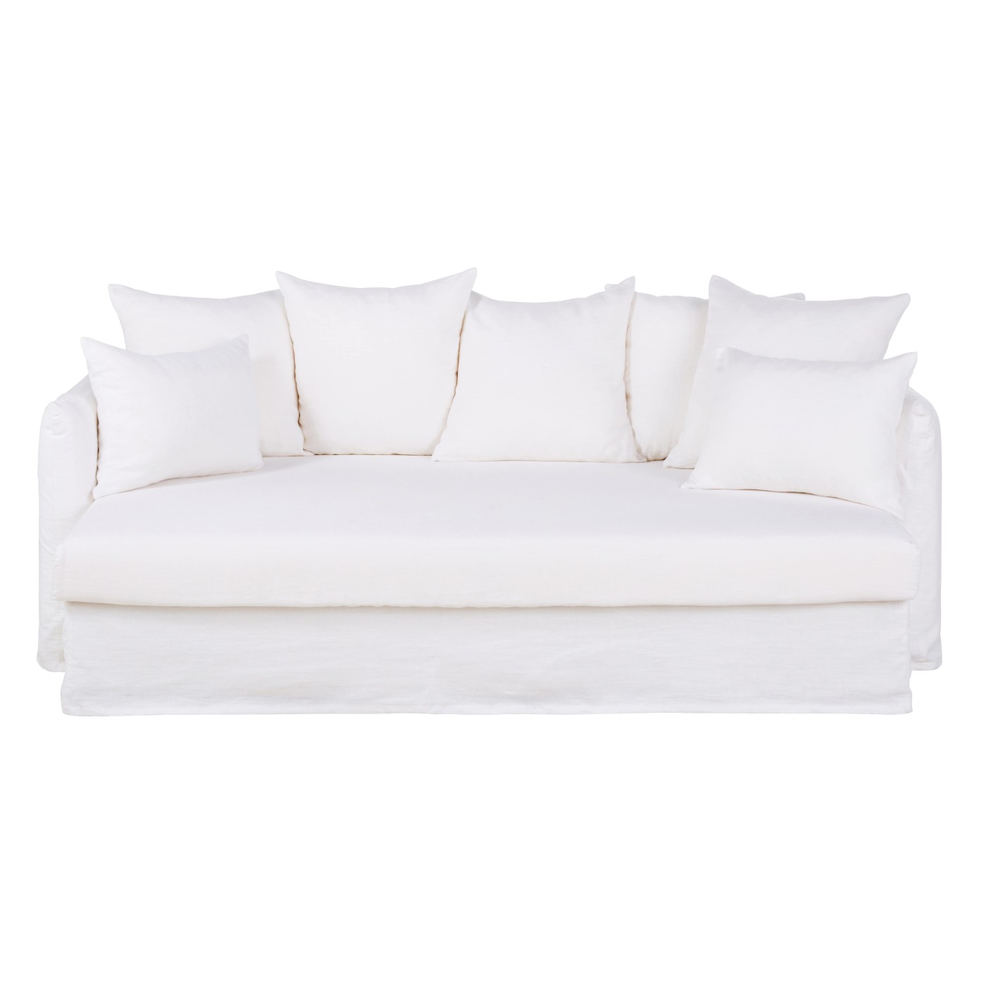 Canapé XXL en lin blanc Paul Maisons du Monde