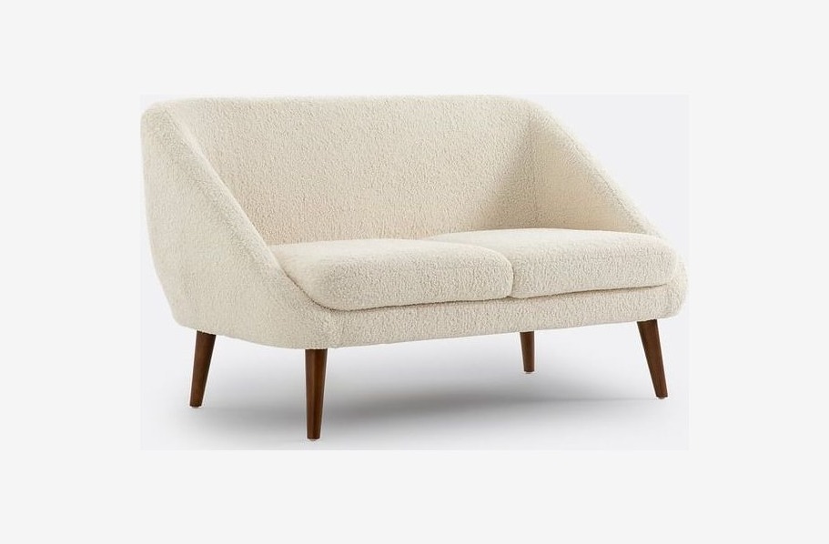 Canapé bouclette La Redoute Séméon, esprit vintage