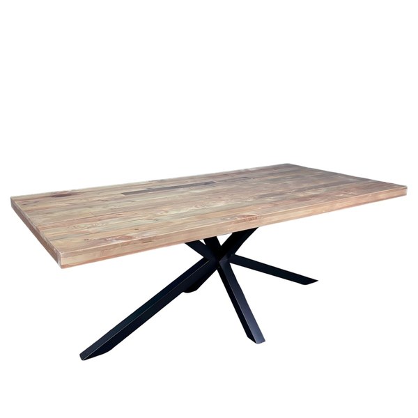 Table plateau bois recyclé et pied métal Canberra