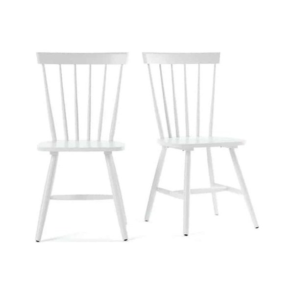 Lot de 2 chaises blanches à barreaux Jyko en hévéa La Redoute