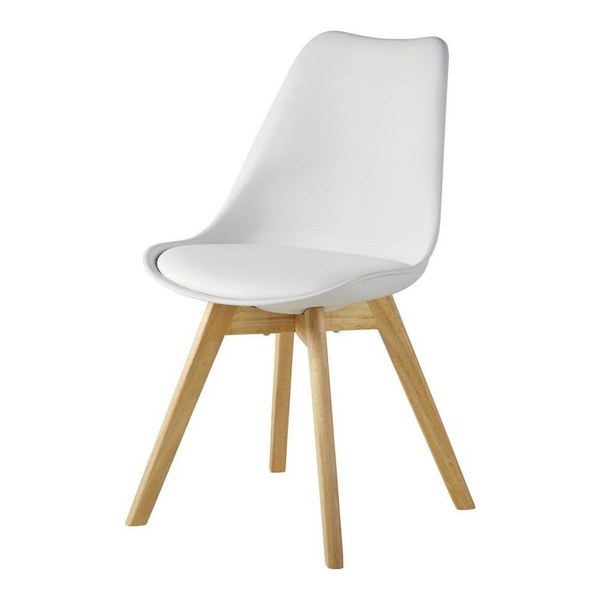 Chaise blanche scandinave Ice et pieds en hévéa Maisons du Monde