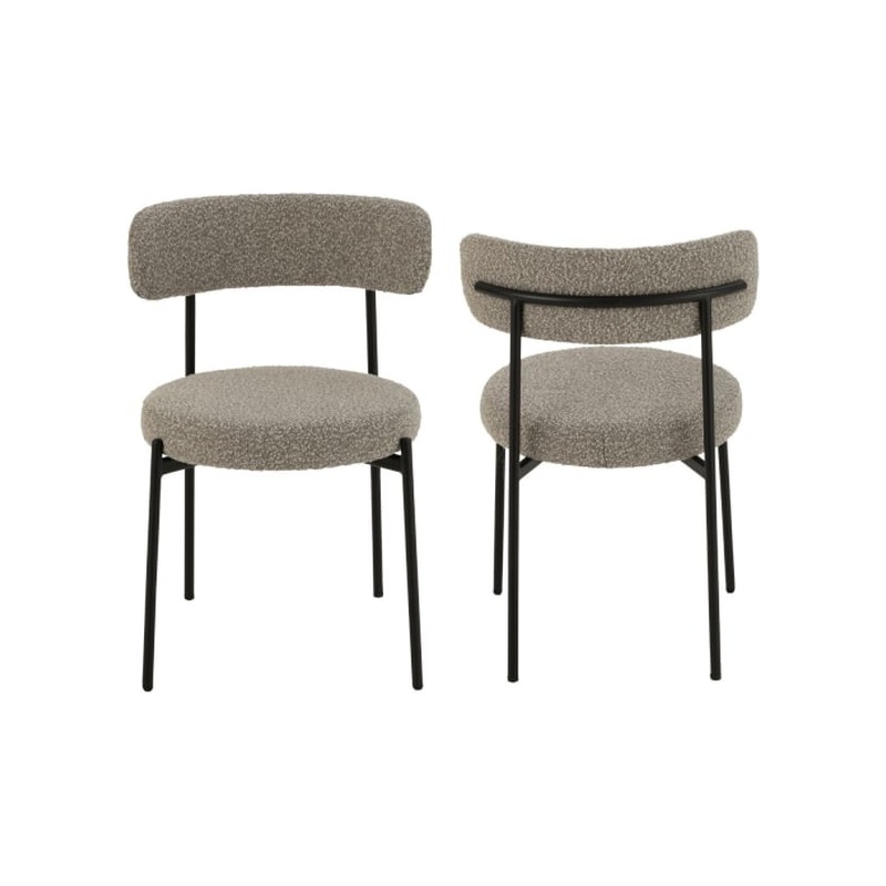 Chaise design en bouclette gris Maisons du Monde