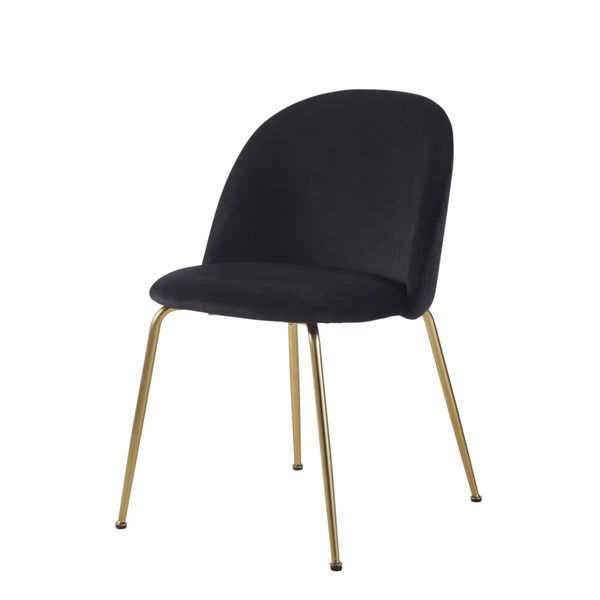 Chaise Ginette en velours noir Maisons du Monde