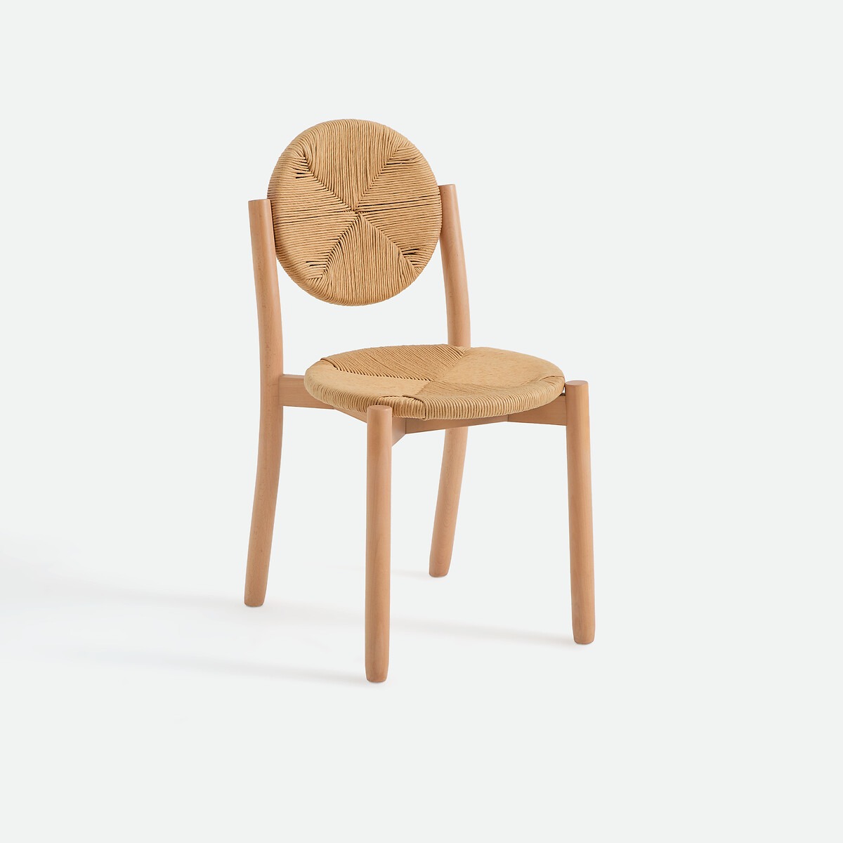 Chaise en hetre et rotin tresse Carpo La Redoute Interieurs