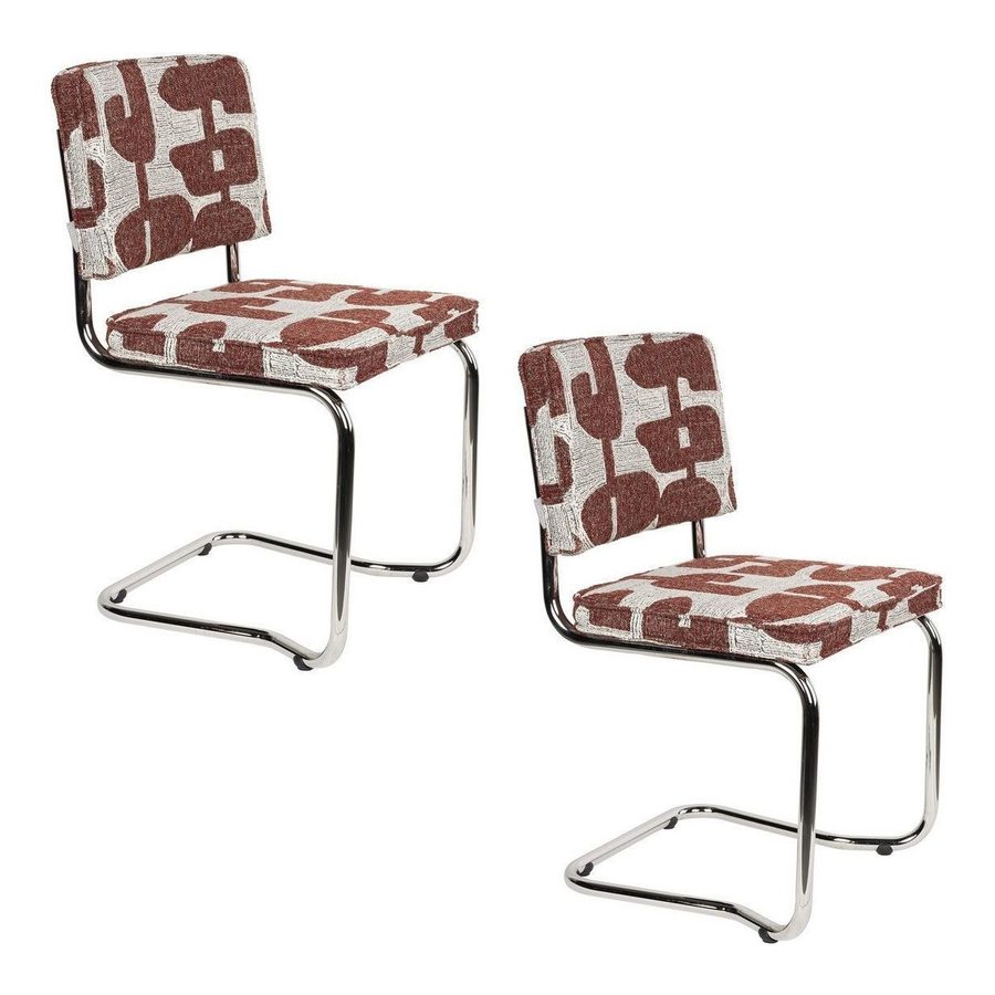 Duo de chaises Ridge imprimé rétro seventies terracotta Zuiver La Redoute