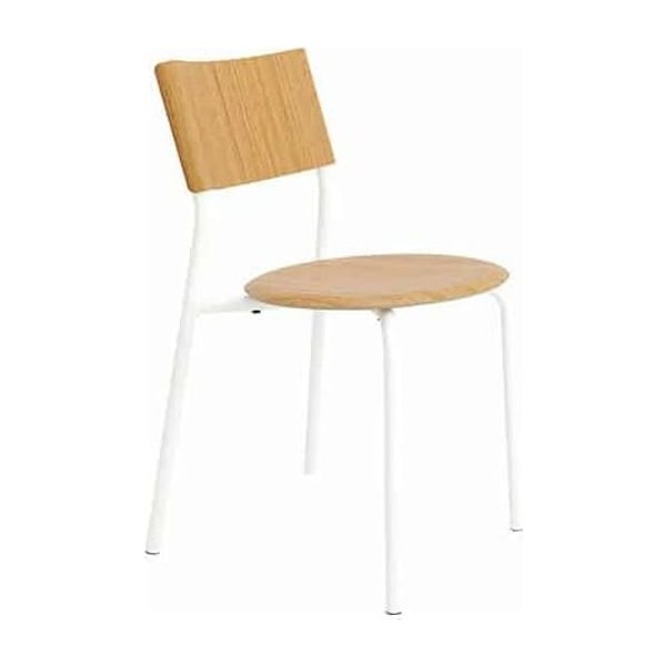 Chaise scandinave SSD en chêne et acier blanc crème Tiptoe
