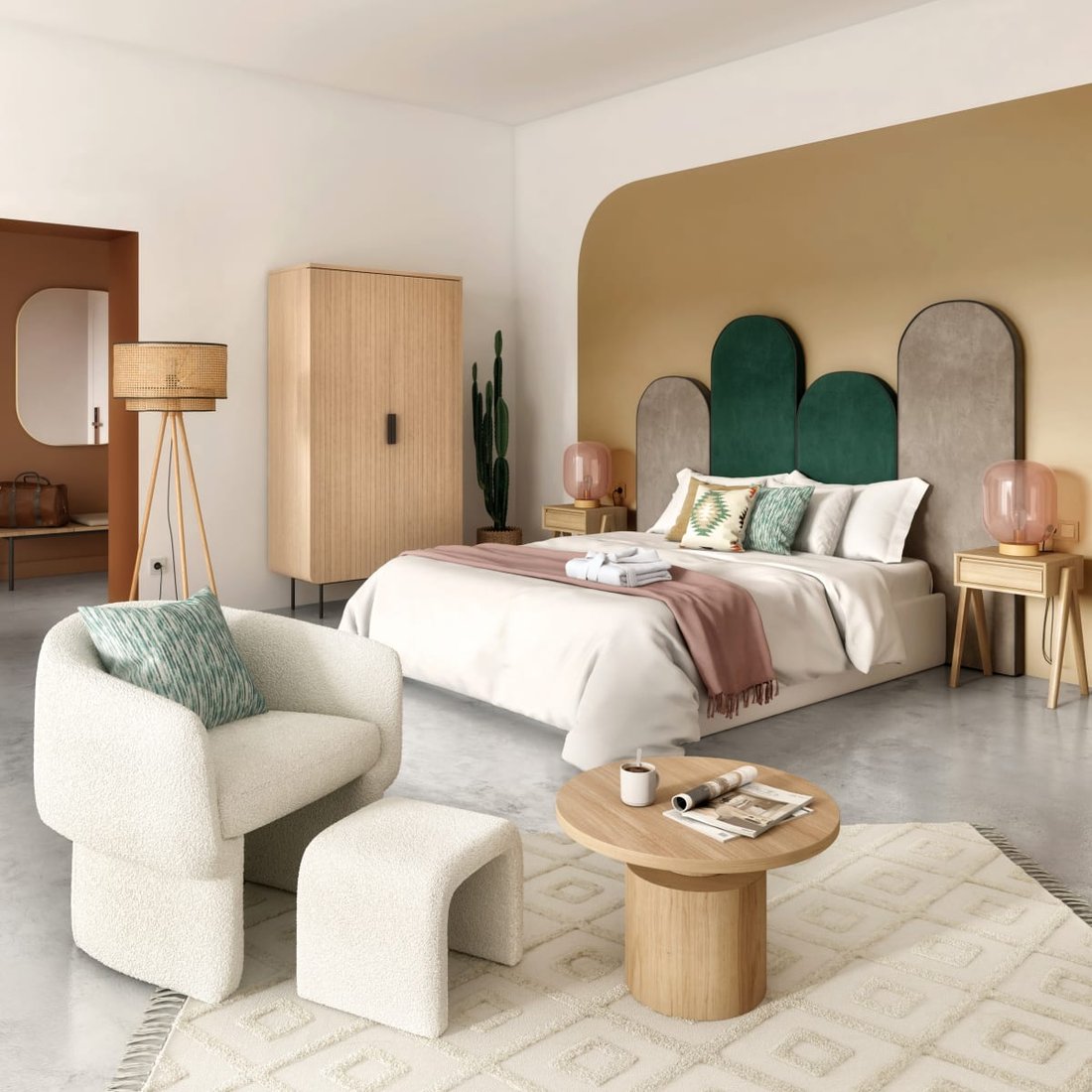 Tête de lit modulable en velours Hackney