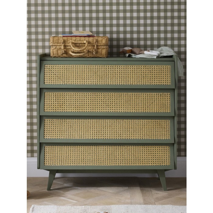 Commode cannage Bilboquet Cyrillus vert lichen