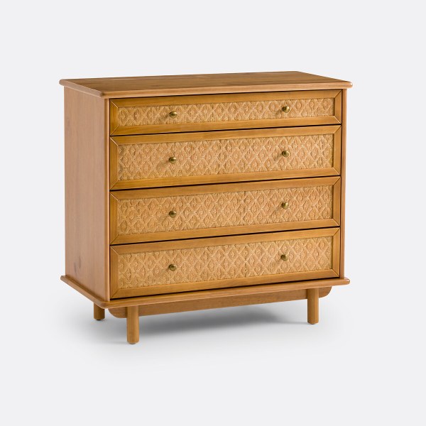 Commode en rotin Orient La Redoute pin ciré