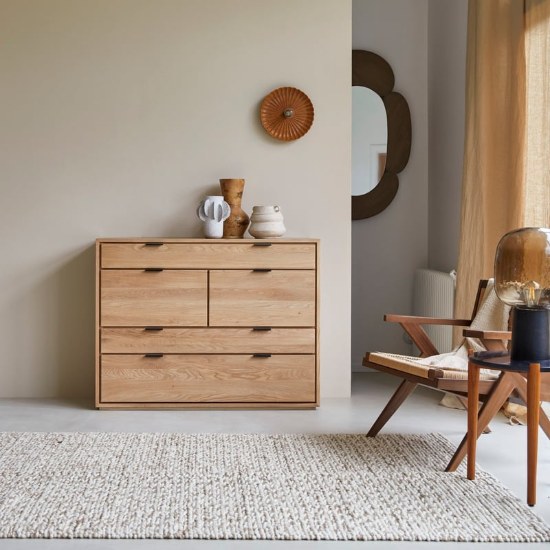 Commode scandinave en chêne massif haut de gamme