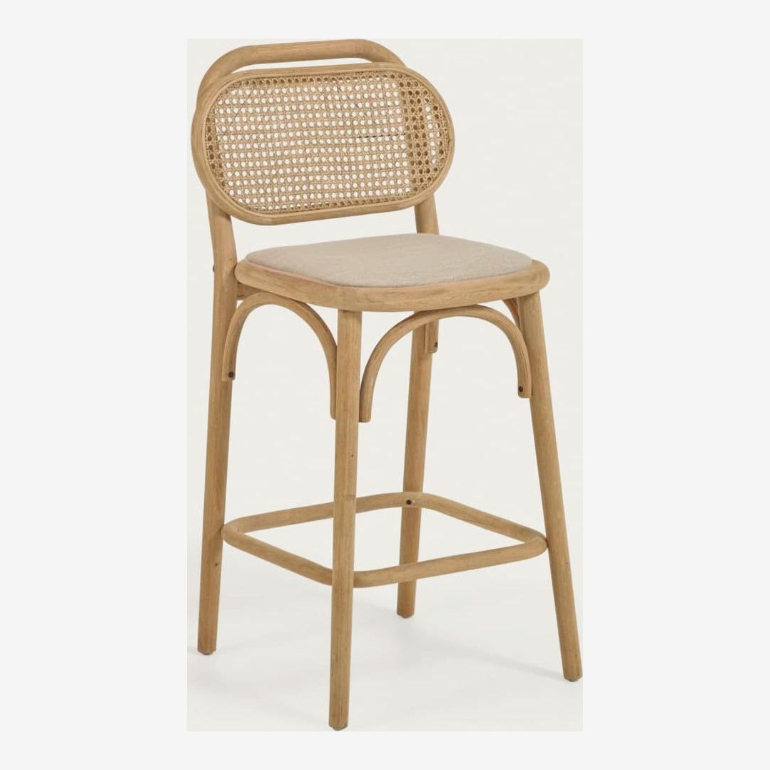 Tabouret Doriane chêne et rotin Kavehome