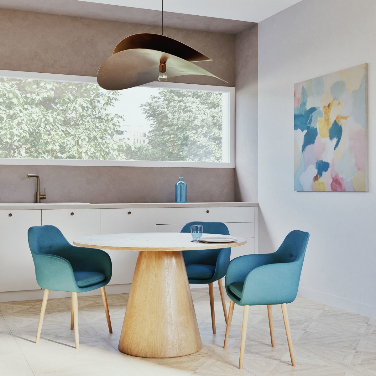 Fauteuil de table vintage Arnold Maisons du Monde installé dans une cuisine