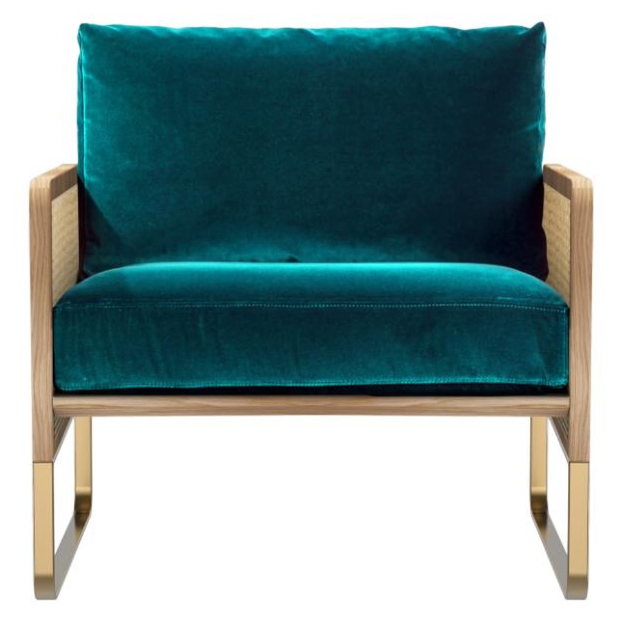 Fauteuil en bois naturel et velours Cannage RED Edition The Cool Republic
