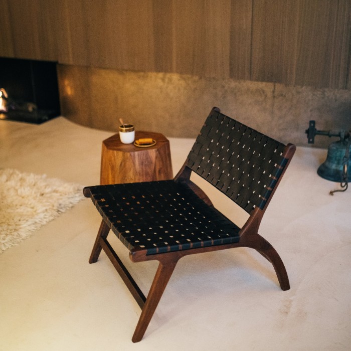 Fauteuil relax en cuir de buffle Aosta en situation