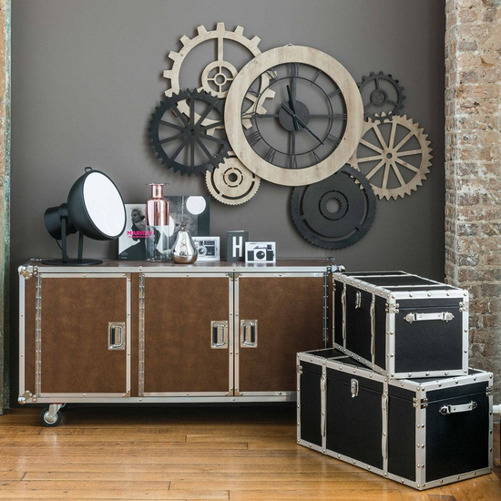 Horloge industrielle à engrenages XXL pour un mur de caractère