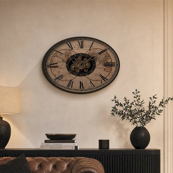 Horloge industrielle ovale esprit atelier