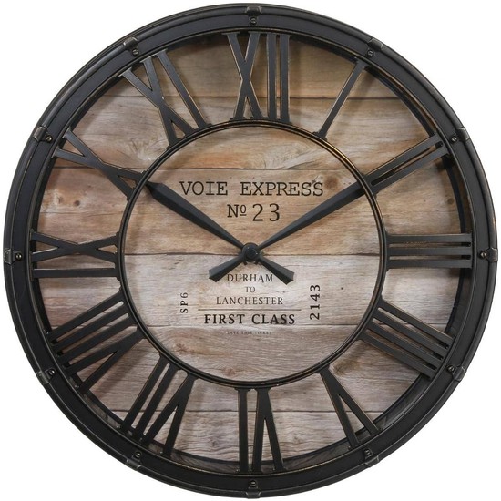 Horloge industrielle vintage façon pendule de gare