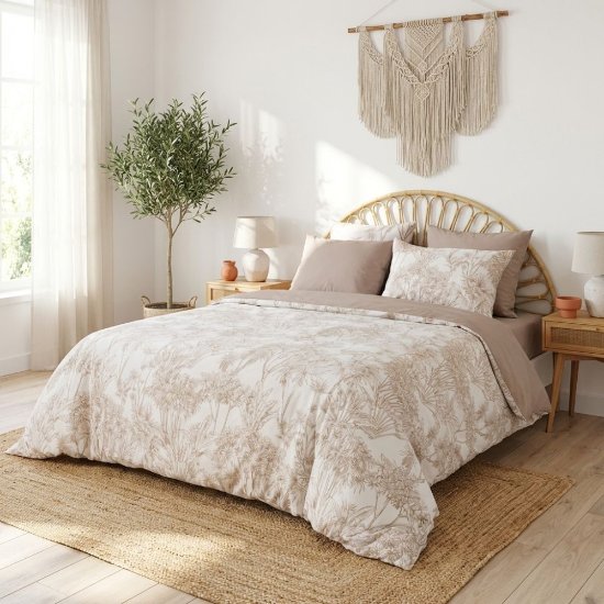 Housse de couette à motifs végétaux pour ambiance bohème