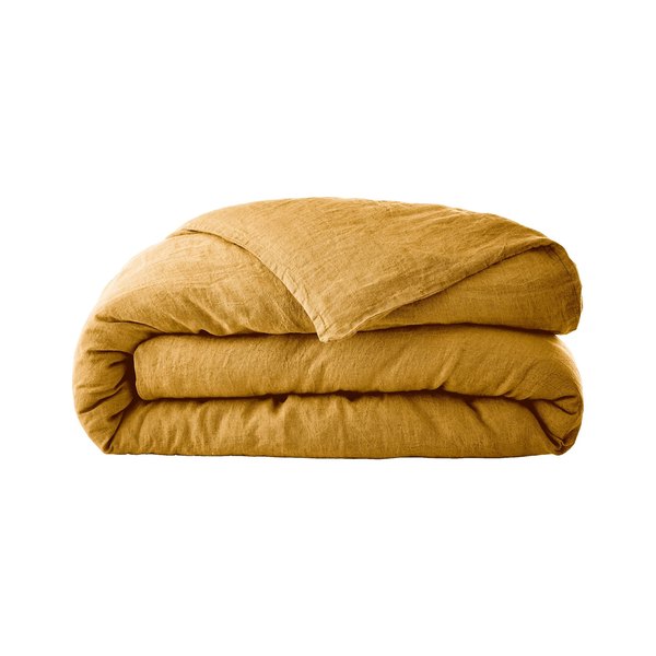 Housse de couette en lin français couleur miel Housse de Rêve