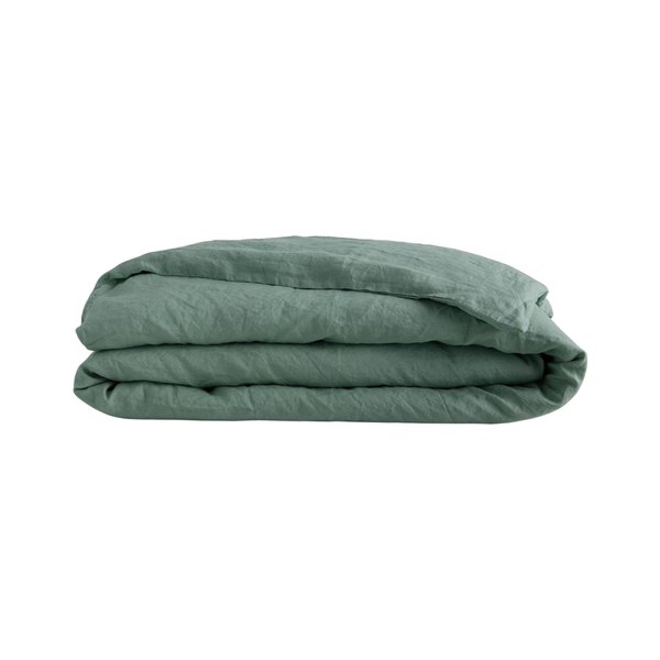 Housse de couette en lin Jade vert Camif