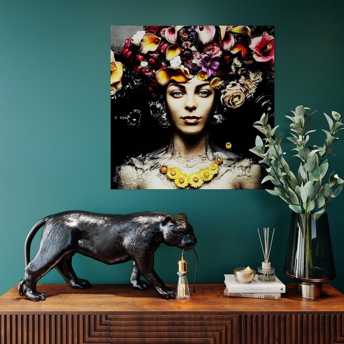 Lampe animal panthère noire Bagheera Kare Design en situation