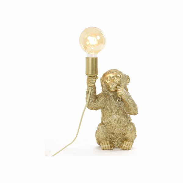 Lampe animal singe doré Monkey Light & Living