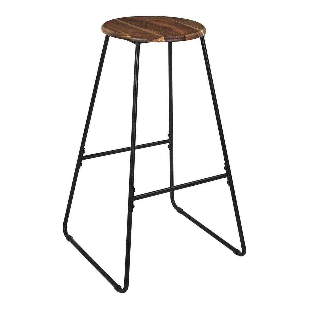 Tabouret de bar Lucien métal filaire et acacia Maisons du Monde