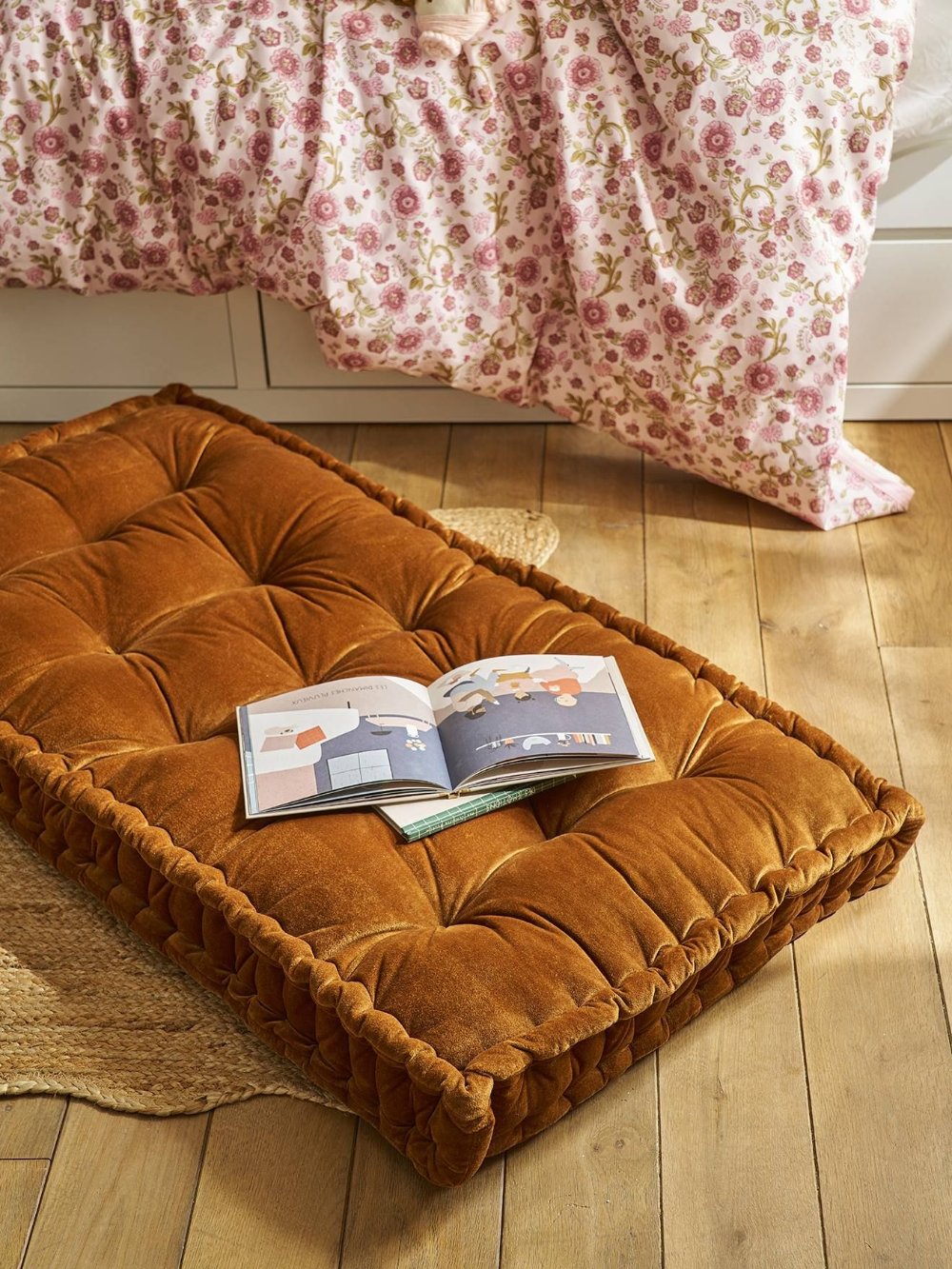 Matelas de sol en velours caramel